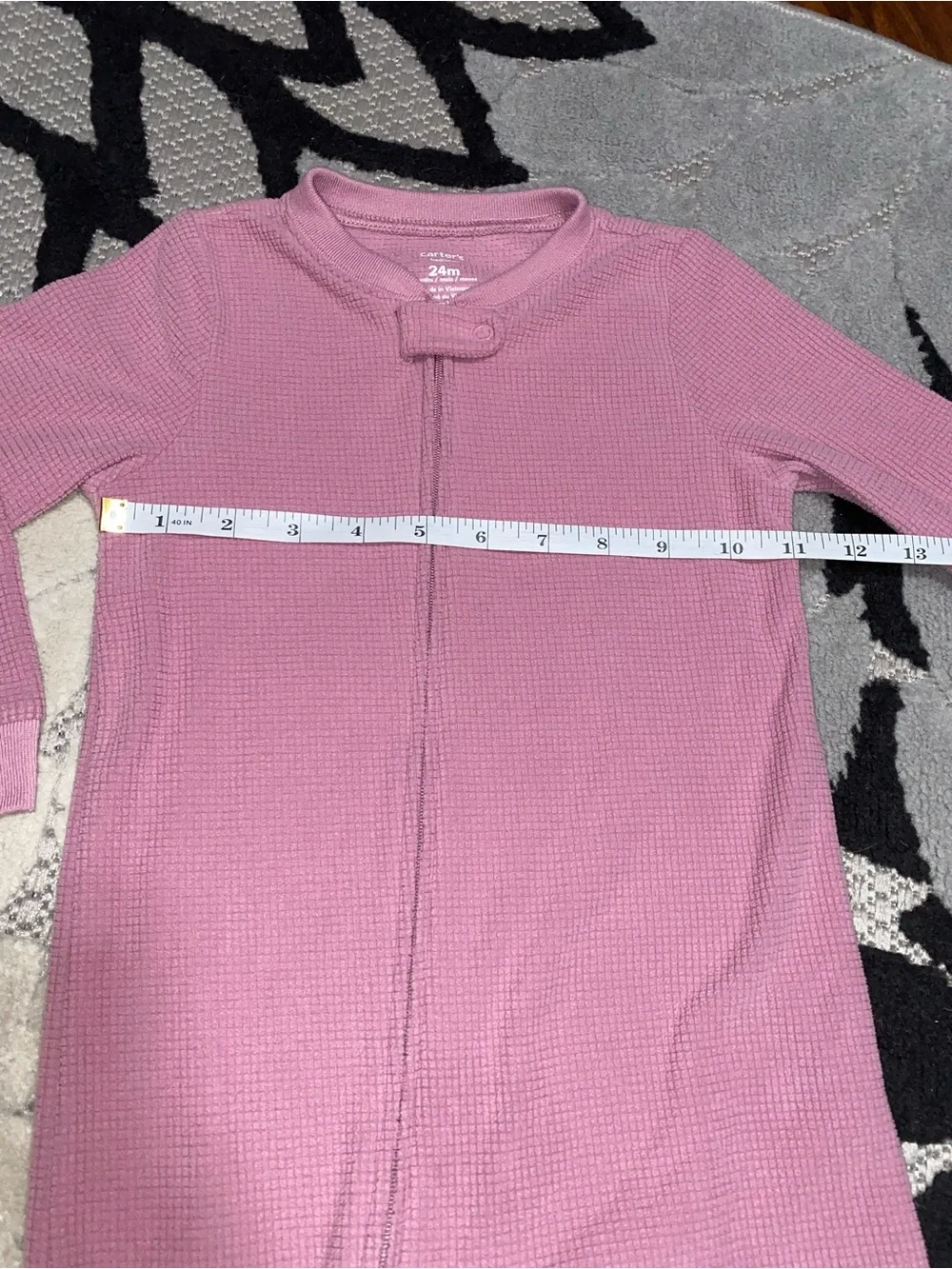 Carter’s Baby Girl 24 Months Purple Fleece Footed Pajama 2 Way Zipper
